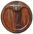 Wood Longhorn Mini Round Cutting Board 8" D Set/2
