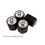 AGT Aluminum Black Valve Caps Tire Cap Stem for Ford Mustang Wheels (Pack of 4) by AGT
