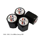 AGT Aluminum Black Valve Caps Tire Cap Stem for Ford Mustang Wheels (Pack of 4)