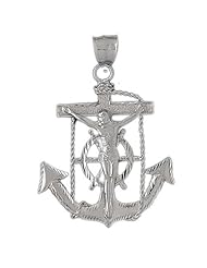 Clevereves 14K White Gold Pendant Mariner Cross 17.4 - Gram(s)