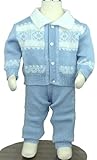 Best Selling Knit Baby Boy Winter Cardigan Set, Size: 0-6m, 6-12m, Color: Blue Shop
