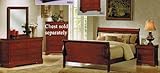 4pc Queen Size Bedroom Set Louis Phillipe Style in Cherry Finish