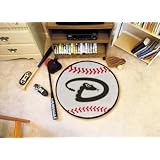 Arizona Diamondbacks BASEBALL-SHAPED AREA WELCOME BATH MAT RUG by 1stDownShop