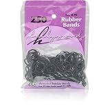 Hollywood Assorted Rubber Bands for Pony Tails and Braids ( 250 Pieces ) No. H-90 Black