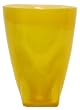 Colorful Art Glass Yellow Vase with Square Base 7 1/4" x 5 1/2"