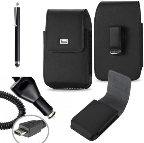Vertical Executive Leather Case with Magnetic closure with swivel belt clip for Straight Talk LG Access LTE. Comes with stylus pen and Car charger.