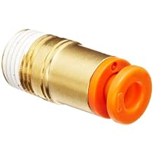 SMC KQ2S Push-to-Connect Tube Fitting, Adapter, Brass Body, Tube OD x NPT Male, Hex Socket Head, With Sealant, Inch