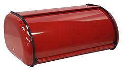 ZUCCOR Fingerprint-Proof Powder Coated Steel Bread Box (MILANO RED)