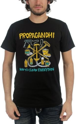 Propagandhi - Mens How To Clean Everything T-Shirt, Size: X-Large, Color: Black