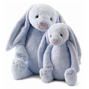 Jellycat Large Blue Bashful Bunny Rabbit - 15" Plush Stuffed Animals