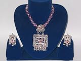 Womens Jewelry Earring and Pendant Sets with Antique Silver Finish and Pink Gem Stones 41mXvV9yehL. SL160 Womens Jewelry Earring and Pendant Sets with Antique Silver Finish and Pink Gem Stones