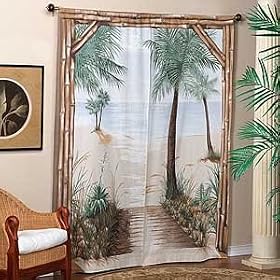 Outdoor View Curtains Palm Tree