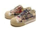 Boy's LTT Slip-On Tennis Shoe - Blue Red Madras
