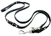 6 Way European Leather Dog Leash, Adjustable Schutzhund Lead Braided Trimmed Black 42"-84" Long, 11/16" Wide (16 mm)