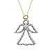 10k Two-Tone Gold Diamond Angel Pendant (1/10 cttw, I-J Color, I3 Clarity), 18