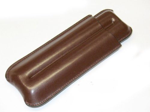 Castleford Bonded Leather 2 Cigar Case - BROWN