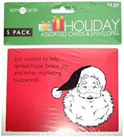 SOMEECARDS HOLIDAY ASSORTED CARDS AND ENVELOPES, 5 PACK, HOPE PEACE JOY