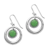 .925 Silver & Green Turquoise Earrings