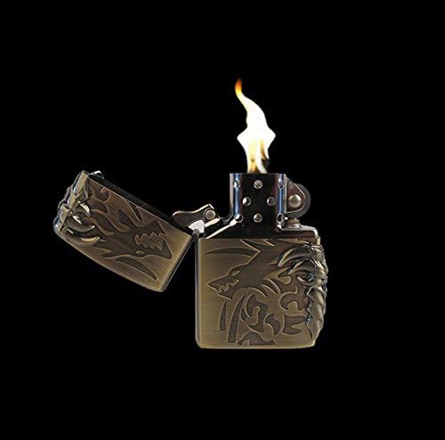 Bronze surrounded by hand-carved dragon windproof lighter oil lighter