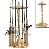 Round Fishing Rod Rack 16 Rod Capacity Constructed in Solid Pine