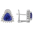 14K White Gold Tanzanite and Diamond Earrings