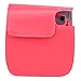 CAIUL Compatible Mini 8 Camera Case Bag with Soft PU Leather Material for Fujifilm Instax Mini 8 8+ 9 Film Camera (Raspberry)