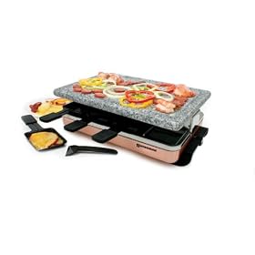 Click here to buy Swissmar KF-77091 8-Person Zermatt Raclette Party Grill with Granite Stone by Swissmar.