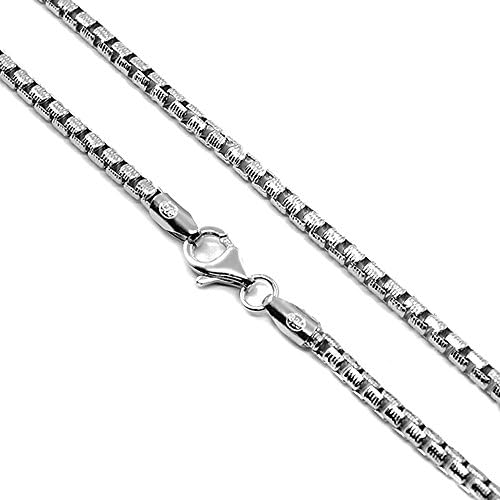925 Sterling Silver Diamond Cut 2.00mm Solid Popcorn Coreana Style Chain 22" Necklace Nickel Free