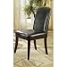 Set of 2 Black Bycast Leather Dining Parson Chairs