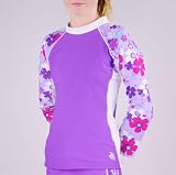 Tuga UPF 50+ Girls Shoreline Long Sleeve Top (Rashguard, UV Sun Protective)
