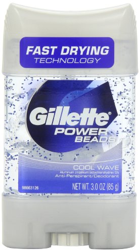 Gillette Clear Gel With Power Beads Cool Wave Anti-Perspirant/Deodorant 3 Oz (Pack of 6) (packaging may vary)