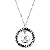 MLB Atlanta Braves Necklace W/ Blue Crystal Wreath