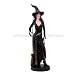 Witch Rosina Statue Black Gown Sorceress With Broom and Tall Hat Figurine