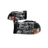 Headlights Chrome Amber 1pc 97-04 Dodge Dakota and 98-03 Durango by Option Racing