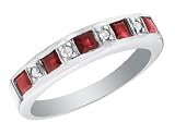 Ruby Gemstone and Diamond Ring in White Gold