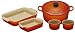 Kitchen & Housewares : Le Creuset Cast Iron & Stoneware Wedding Set, Volcanic, 5 Piece