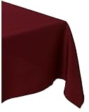 Bardwil Linen Ease 60-inch By 84-inch Oval Tablecloth, Burgundy