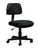 Black Fabric Armless Computer Task Chair
