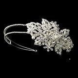 Jackie Ivory Silver Clear Bridal Headpiece