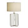 Nova Lighting 11475 Maya Table Lamp, Plated Satin Nickel And White Shade