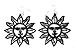 Black Satin Smiling Sun Zodiac Wooden Earrings title=