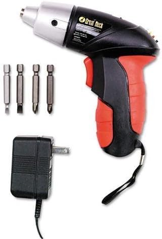 GREATNECK 80129 4.8V Cordless Screwdriver, 4 Bits, 200RPM