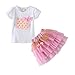 LittleSpring Girls Outfits Summer Cute Short Sleeve T shirt and Tutu Skirt Set for Kids