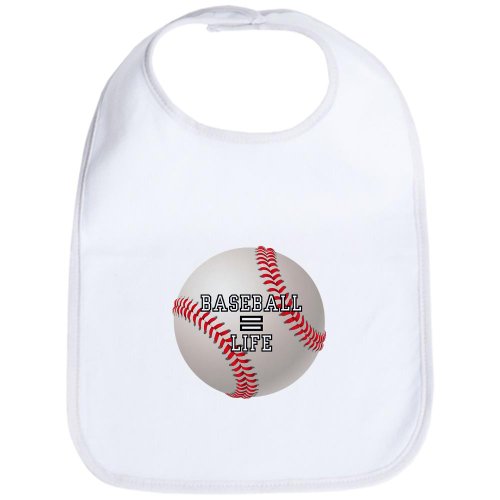 Baby Bib Cloud White Baseball Equals Life