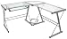 Walker Edison 3-Piece Contemporary Glass and Steel Desk