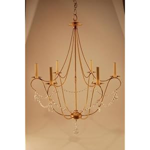 Candelabra Sockets on Amazon Com Hanging Dark Brass 6 Candelabra Sockets Home Improvement