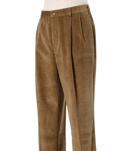 Colorfast Casual Corduroy Pleated Front Pants