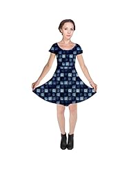 General Print Denim/Polyester/Spandex Stretchy Cap Sleeves  Dress