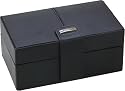 Dulwich Black Leather with Purple Lining 3 Piece Watch Box