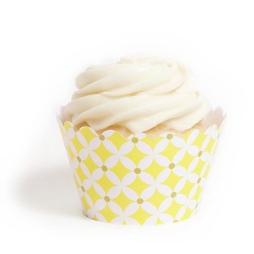 Dress My Cupcake Yellow Diamonds Cupcake Wrappers, Set of 12